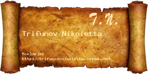 Trifunov Nikoletta névjegykártya